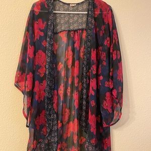 Floral casual kimono